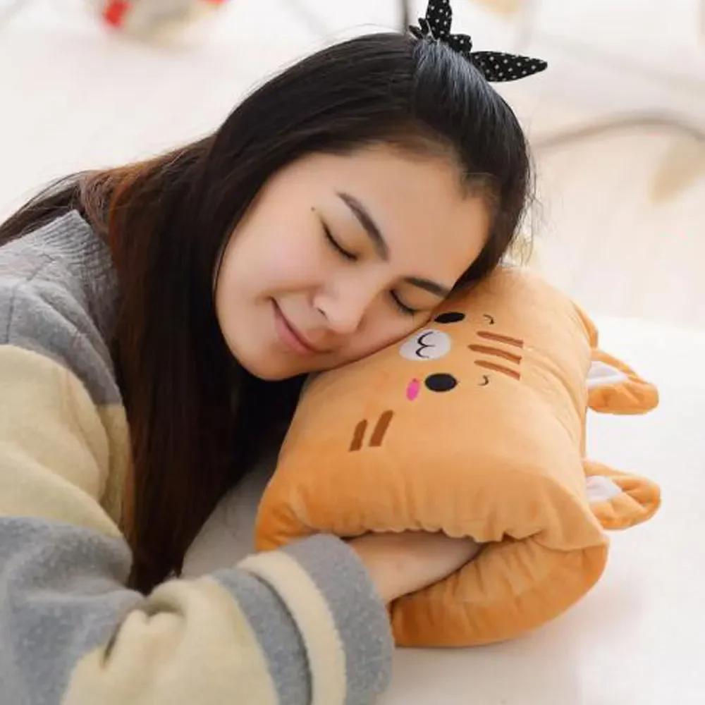 Creative Cushion Hand-Warming Plush Gift Pink Bear Children's Plush Pillow Hand-Warming Gloves Adult Cartoon Nap Pillow