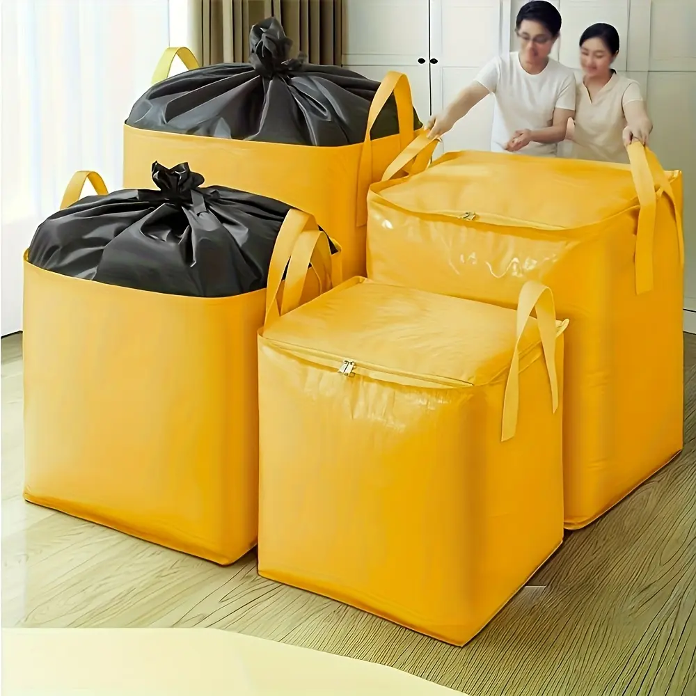 2/4pcs Extra Large Thick Moving Bags, Waterproof Storage Totes, Foldable Portable Design, Ideal for Dorms, Home, Office, Travel, Home Organizer Bag