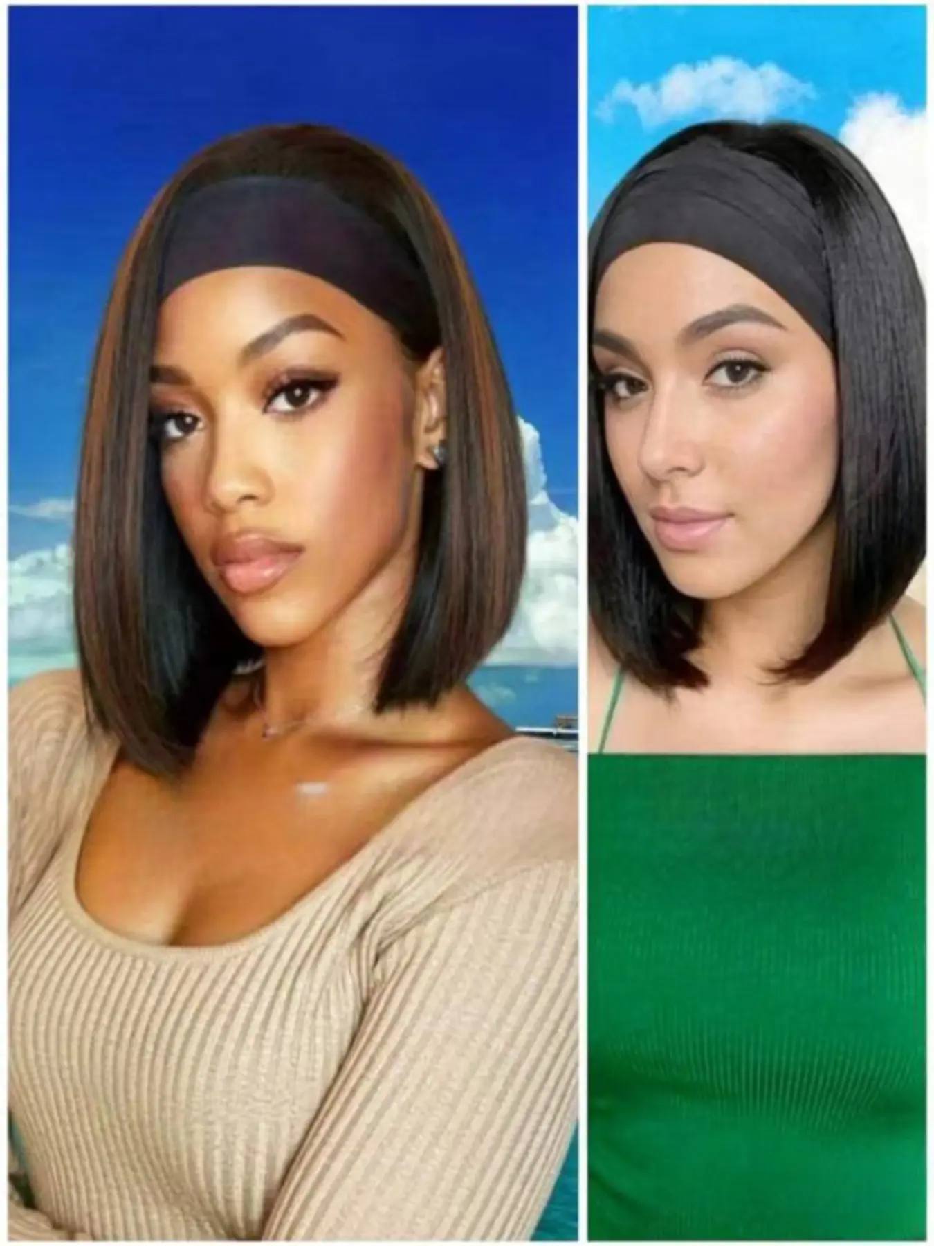 12-Inch/14-Inch Women's Headband Short Bob Wig, Glueless Headband Wig, Headband Style Wig, Soft Heat-Resistant Synthetic Fiber, Natural Look, Comfortable Fit, Daily & Party Use