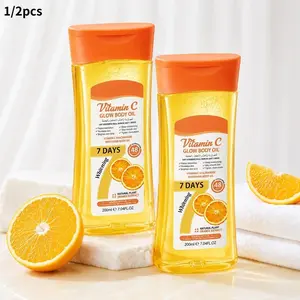 Vitamin C Citrus Glowing Body Oil, 7 fl oz, contains niacinamide to improve dullness, brighten skin tone, moisturize and smooth, suitable for all skin types.