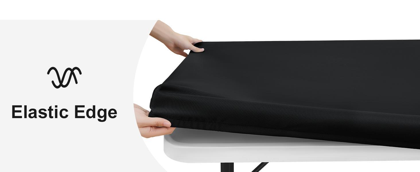 Hapihappy Rectangle Waterproof Table Cover Outdoor Picnic Camping Tablecloth Polyester Elastic Fitted Table Protector For Dinner
