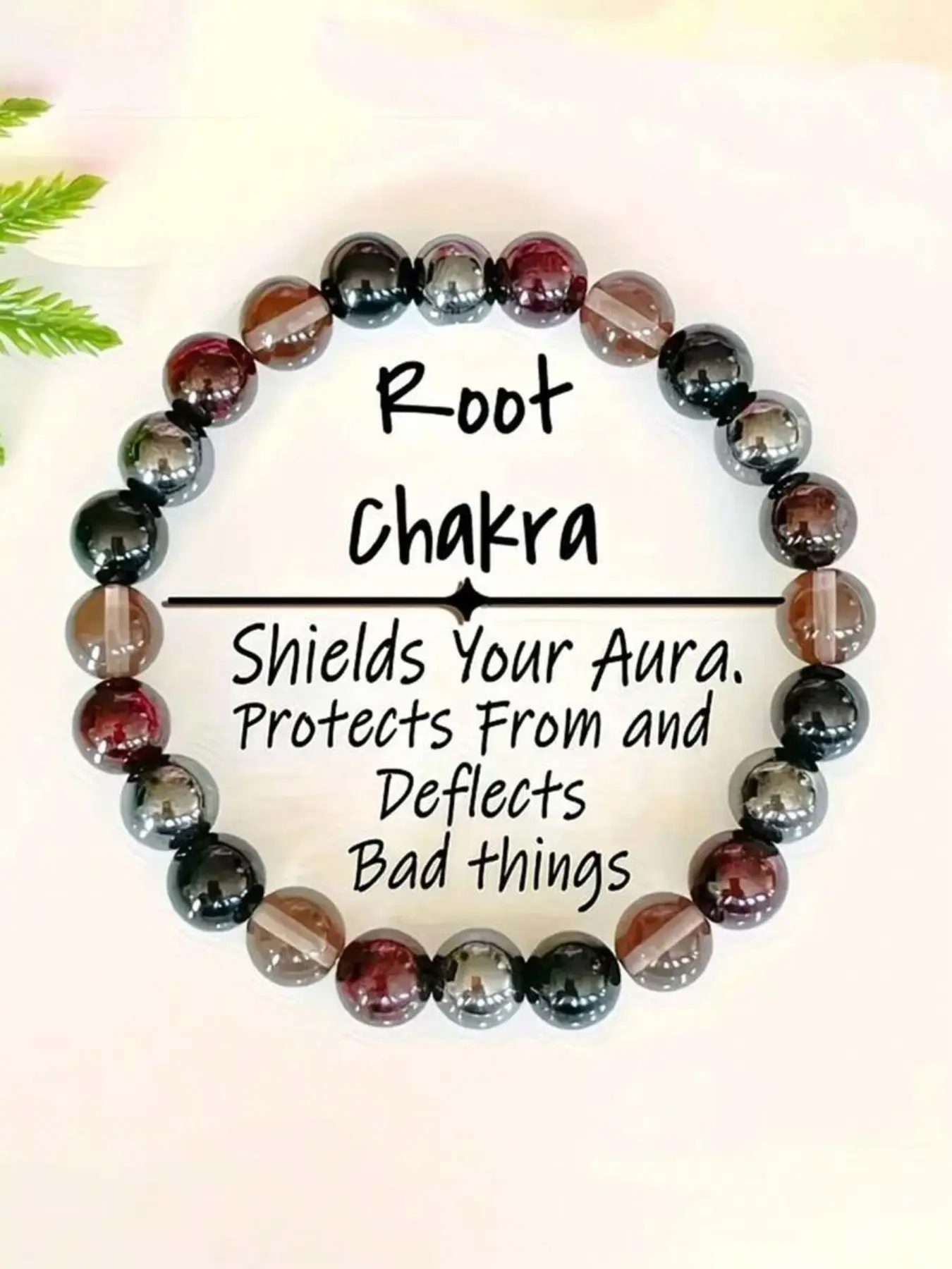 Natural Stone Chakra Bracelet - Garnet, Hematite, Smoky Quartz And Obsidian Beads, For Grounding, Spiritual Protection, Aura Shielding - Boho Style Jewelry, Daily Wear And Balancing Inner Power Gift, Energy Bracelet
