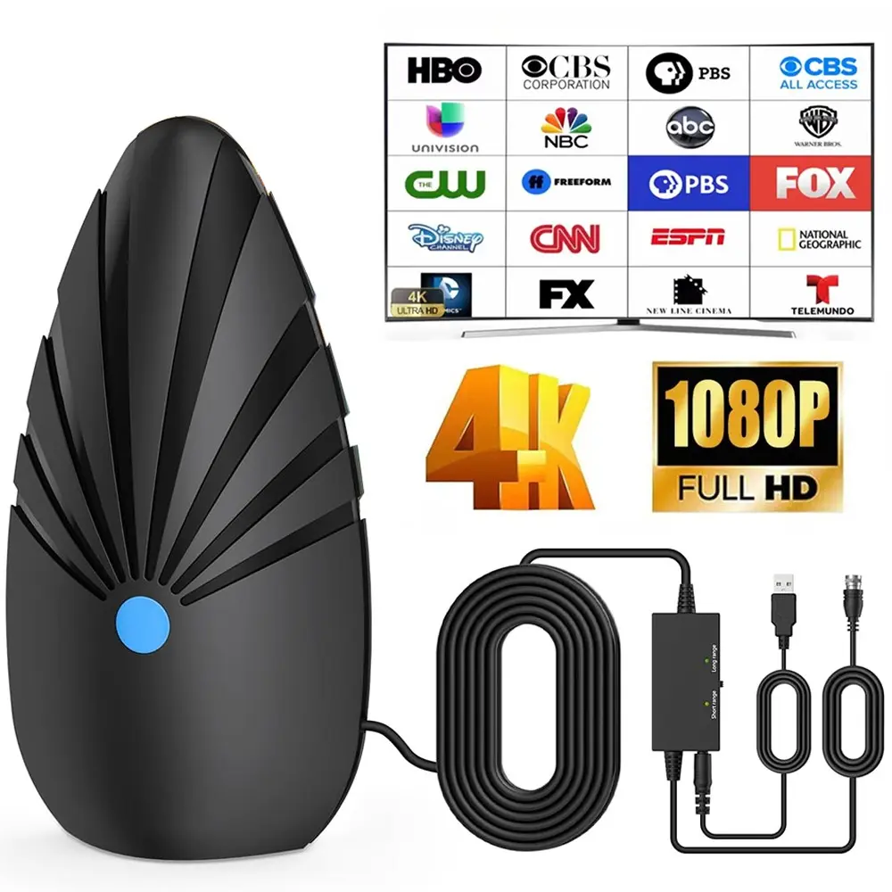 TV Antenna Indoor, HDTV Antenna, Antenna for Smart TV for Long Range Reception and All Smart/Old TVs, HD Digital Antenna with Amplifier Signal Booster for Local Channels,Supports 4K 1080p