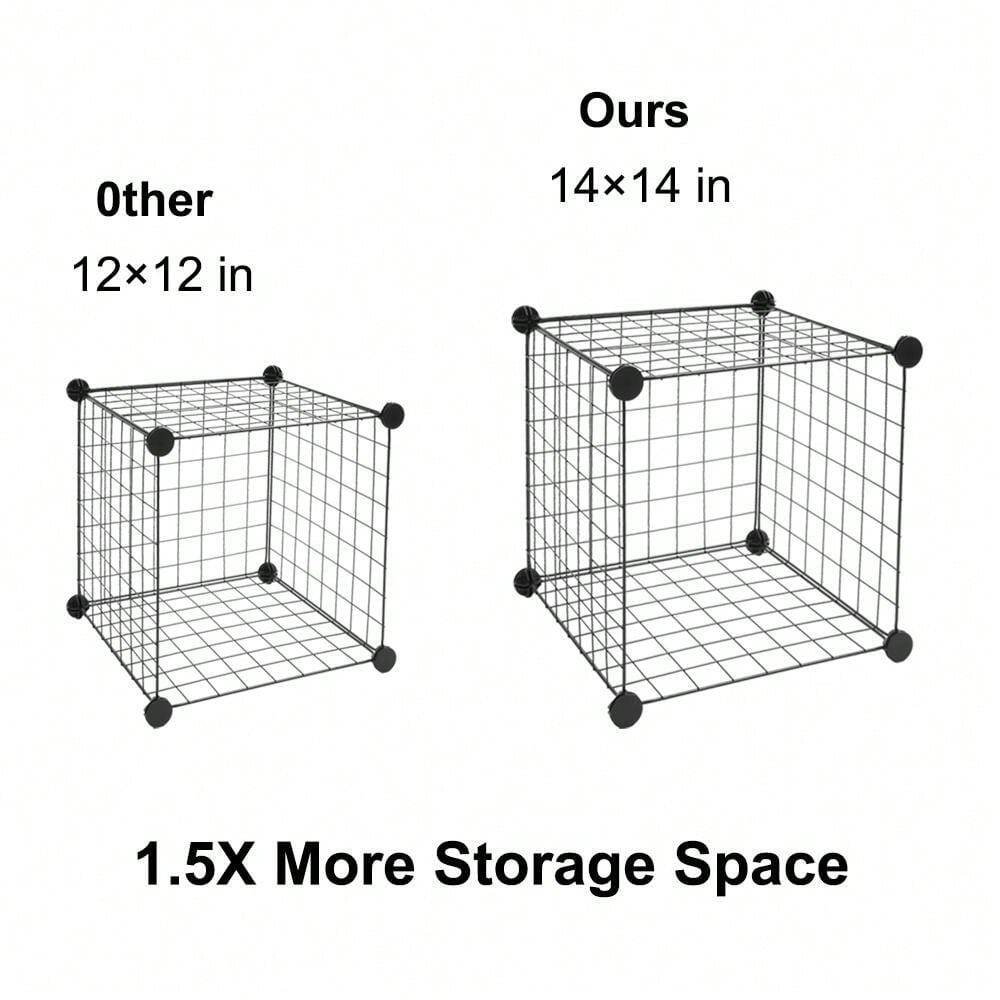 outstanding quality  1pc 16 Wire Cube Storage Origami Shees Metal Grid Multifunction Sheing Unit Modular Cubbies Organizer Bookcase
