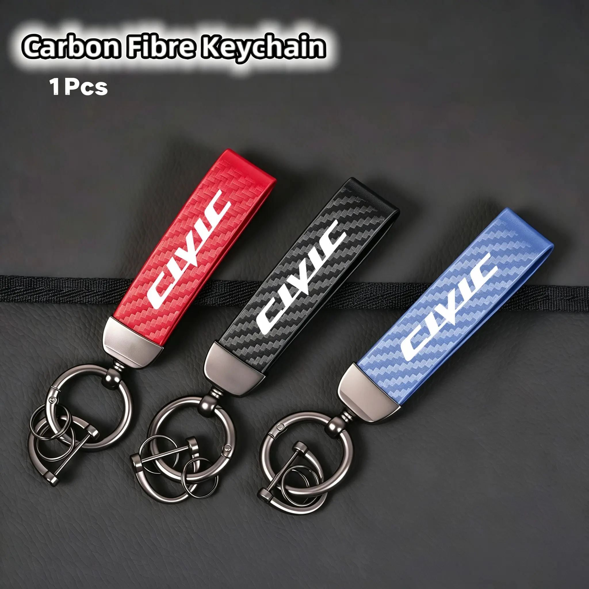 Car Keychain 360 Degree Rotating Horseshoe Buckle, Lightweight Keychain for Honda Civic, Cool Keychains Key Rings for Car Keys