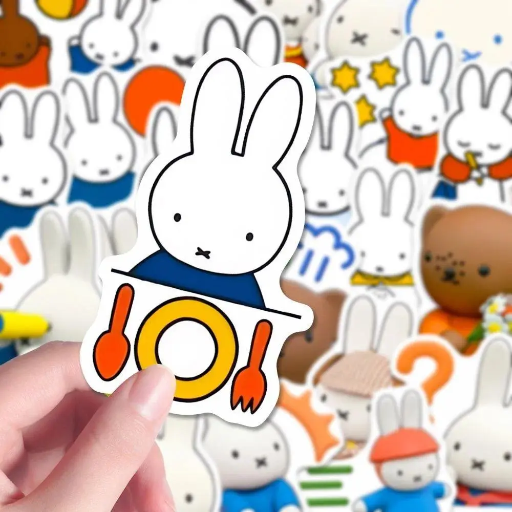 53PCS Kawaii Miffy Stickers Cute Waterproof Decorative Stickers Cartoon Bunny Phone Shell Ipad Notebook Stickers Gift