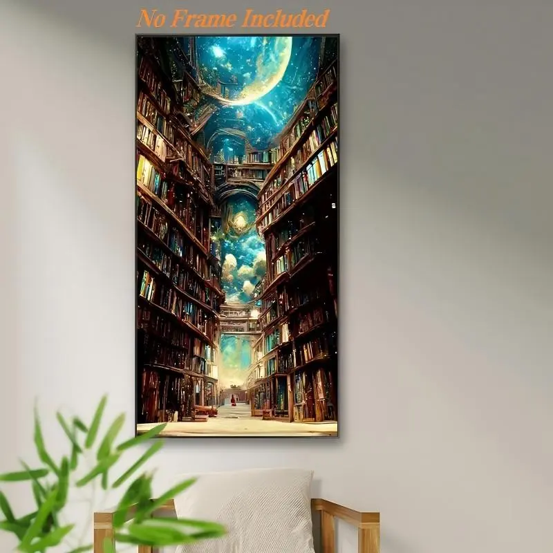 Bookshelf Star Tower Diamond Painting Kit, Mosaic Craft Set, Beginner Friendly 5D DIY Art Tool, Diy Diamond Arts, Round Full Diamond Gem Drawing Gift, Diamond Art Tools, Diy Kits
