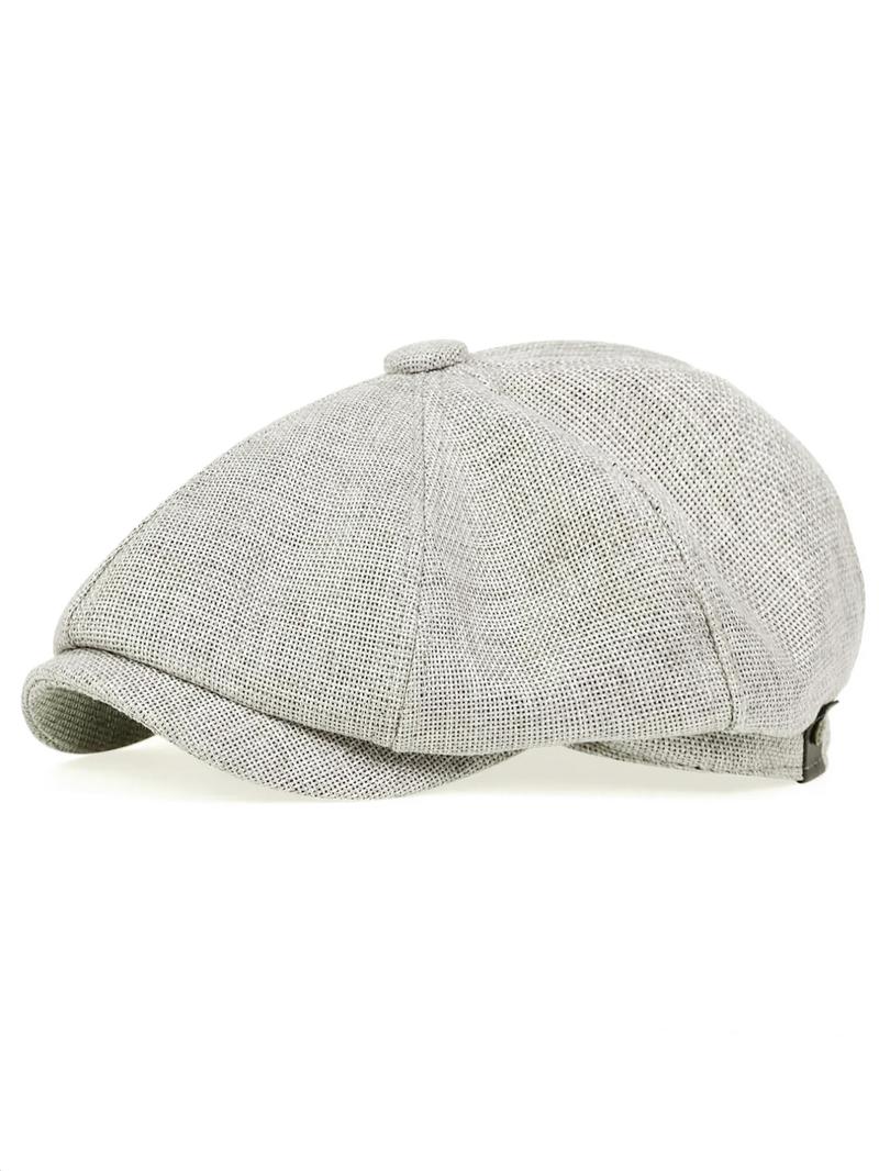 1 Piece Casual Linen Beret Hat, Solid Color Portable Newsboy Cap for Men & Women, Fashion All-match Outdoor Hat, Elegant All-match Fashion Accessories for Daily Wear