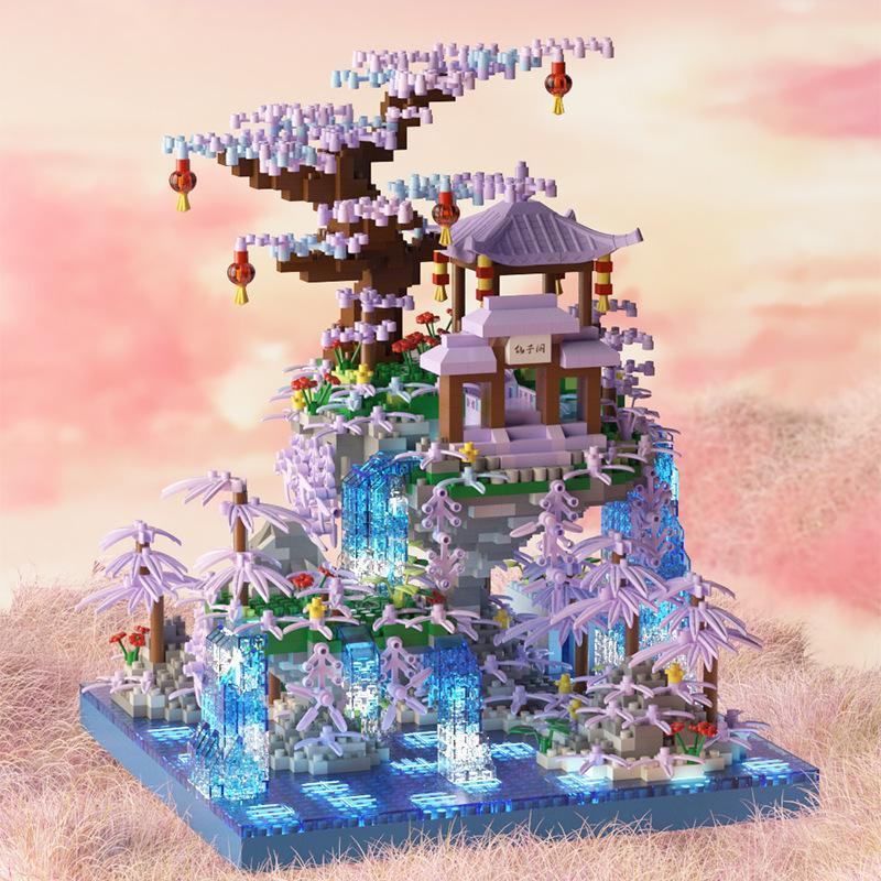 Chinese Style Architecture Building Blocks Set, Creative 3D Home Desktop Holiday Decoration Ornament, Suitable for Friend and Adults