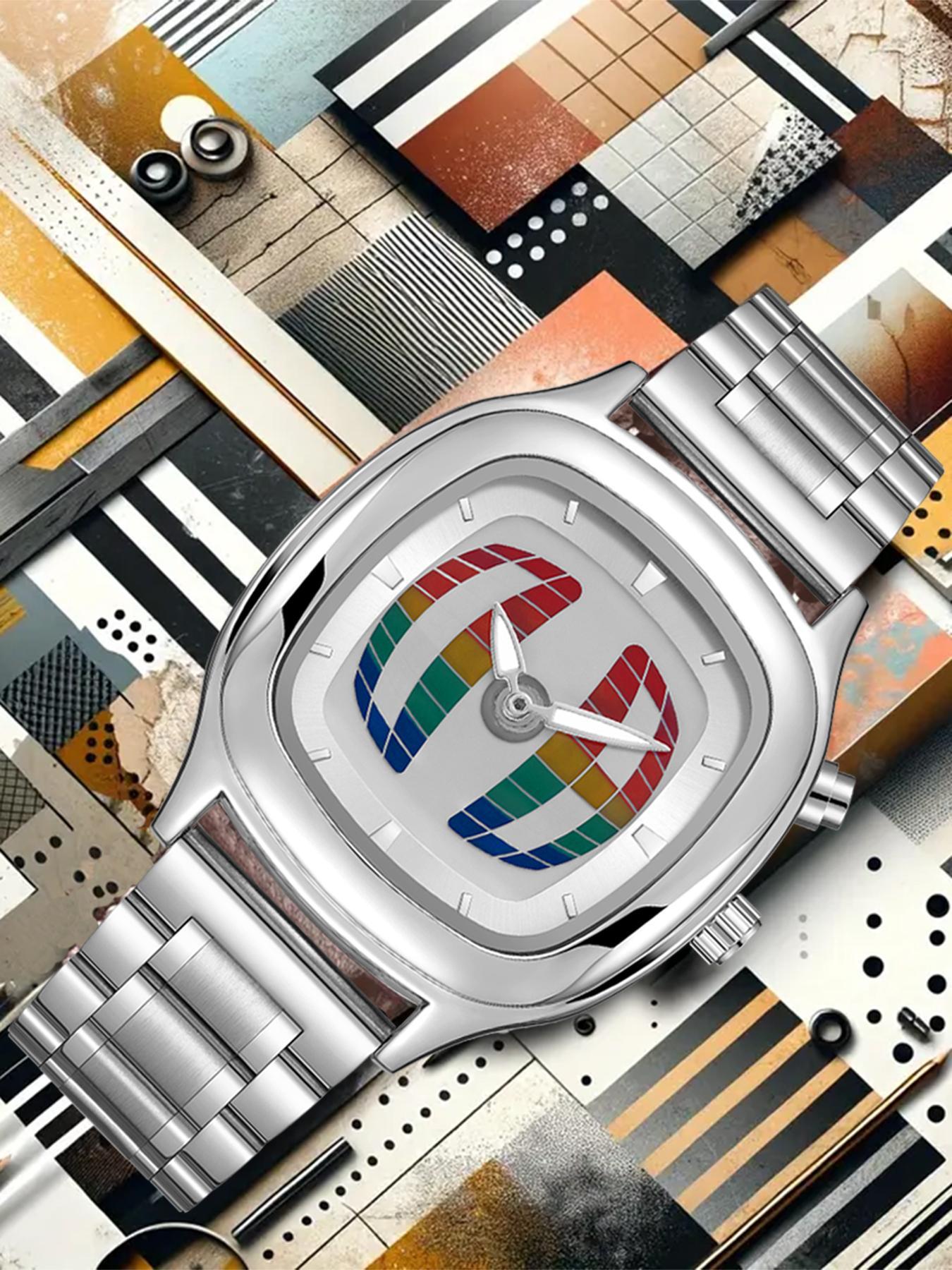 Men's Quartz Watch, Dual Battery Dual Movement Electronic Screen, Waterproof Luminous Fashion Business Stainless Steel Wristwatch Business Fashion Watches