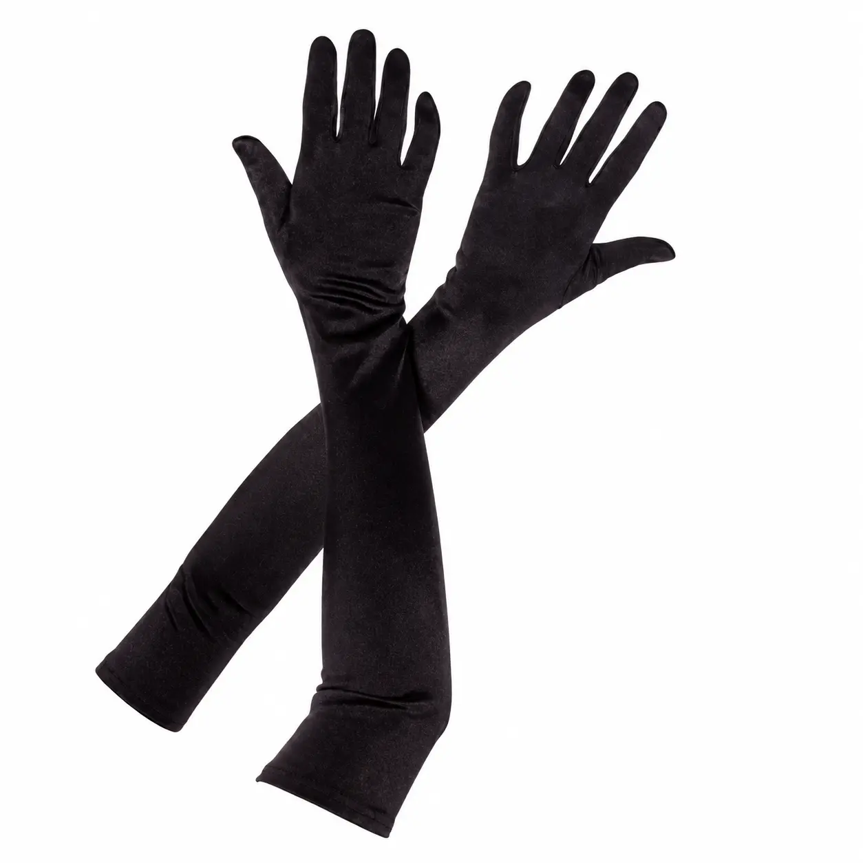 Elegant Full-Finger Satin Gloves for Formal Events – Smooth Mercerized Nylon Fabric, Lightweight & Stretchy Fit, Ideal for Evening Dresses, Weddings, Concerts, and Stage Performances