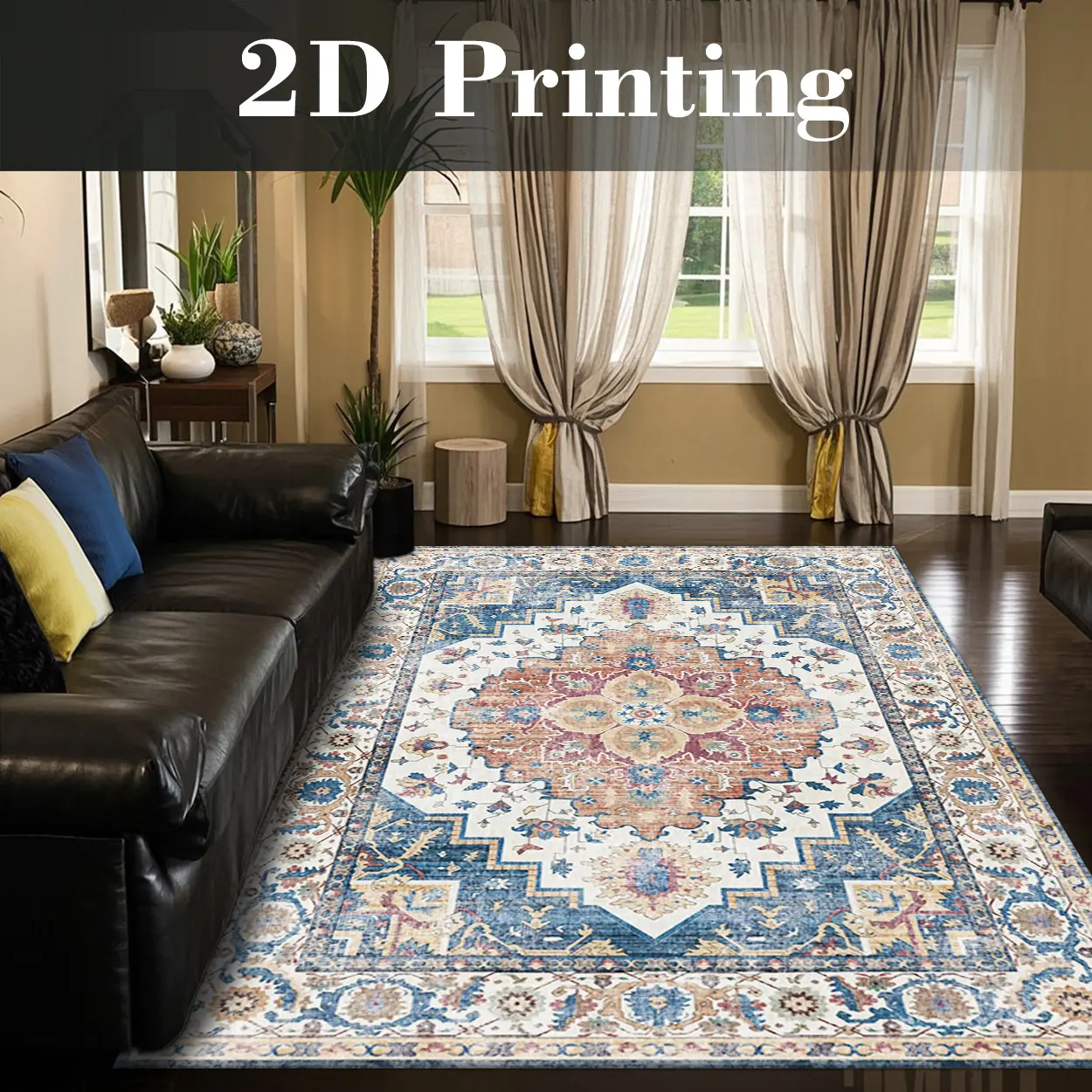 Local Delivery, Multiple Sizes Washable Non Slip Traditional Floral Area Rug for Living Room, Vintage Light Color Style Rug, Living Room Rugs, Aesthetic Rugs