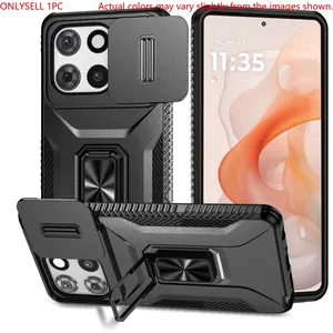 Phone Case: Phone Case Suitable for Moto G Play, G Power Stylus 5G, Edge 2026/2025 (2025 Model), with Stand + Camera Lens Protection Sliding Window, Shockproof Case.