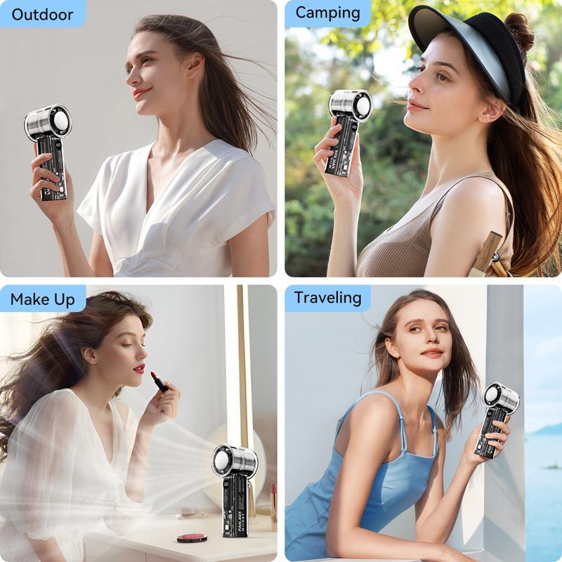 Mini Portable Fan  | Pocket Hurricane Fan | Turbo Boost Output | Adjustable Speed | Digital Display | Perfect for: Office, Library, Camping, Sports, Kitchen Aid, Industrial Workshop