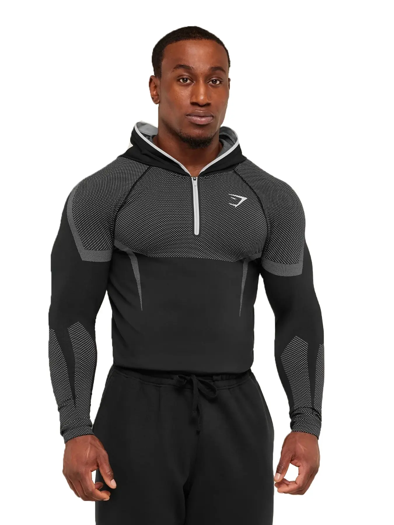 New Men's Long Sleeve Sportswear, Quick-Dry Breathable Elastic Half-Zip Tight Training Top, Ideal for Fitness and Exercise