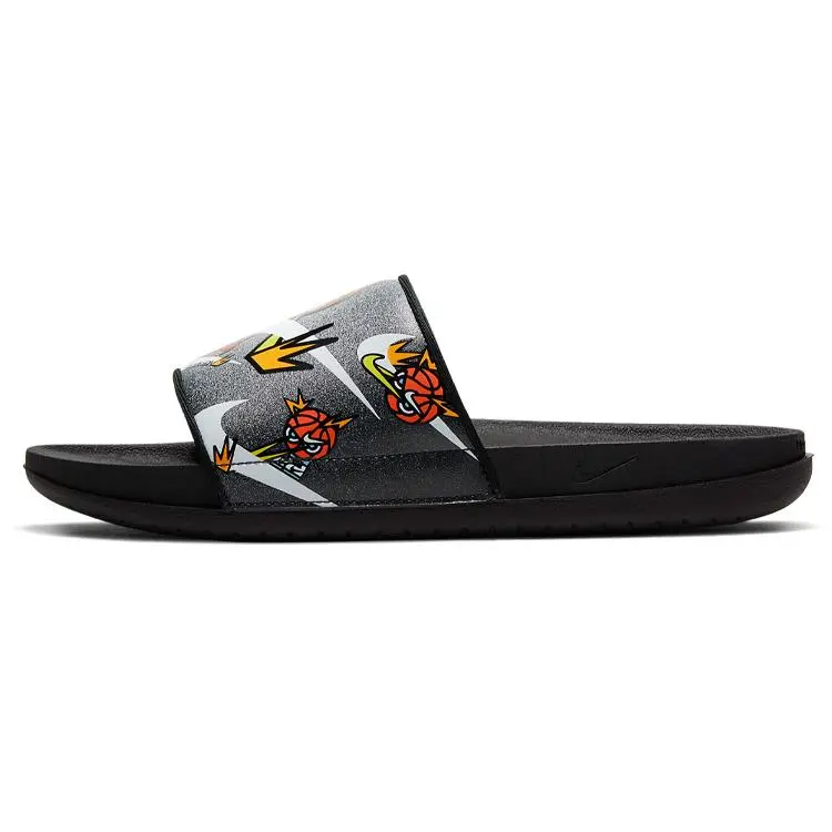 Nike Slide Comfortable Casual Rubber-Sole Flip-Flops for Men in Black and Silver Verifiable, with credentials and supporting global authentication