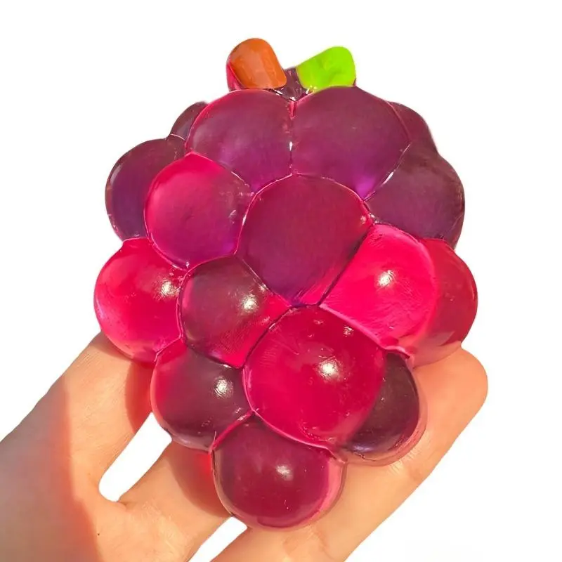 Handmade Cozy Squishy Grape Squeeze Toy - Simulated Fruit, Slow Rebound, Oddly Satisfying Stress Relief Fidget Toy for Neurodivergent Kids with Sensory Issues, Hand Washable, Slightly Sticky Surface, Anxiety & Focus Gift