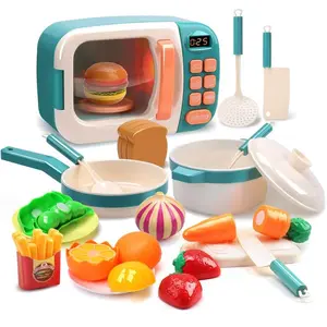 Microwave Toys Kitchen Play Set, Kids Pretend Play Electronic Oven with Play Food, Kids Cookware Pot and Pan Toy Set, Cooking Utensils,Great Learning Kitchen Toys for Girls Boysfidget toys