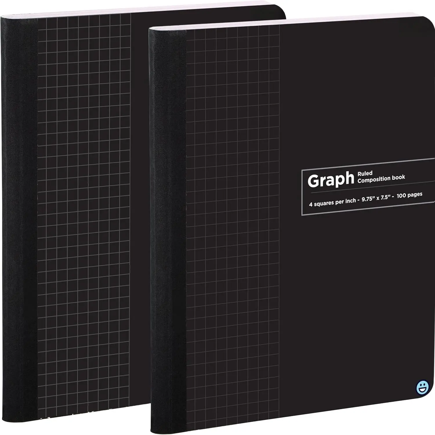 Graph Paper Composition Notebook, Hard Cover Graphing Notebooks, 4 Squares Per Inch  Quad Ruled Notebook, 100 Sheets Graphing Notebook for school Journal and Office (2 Pack)