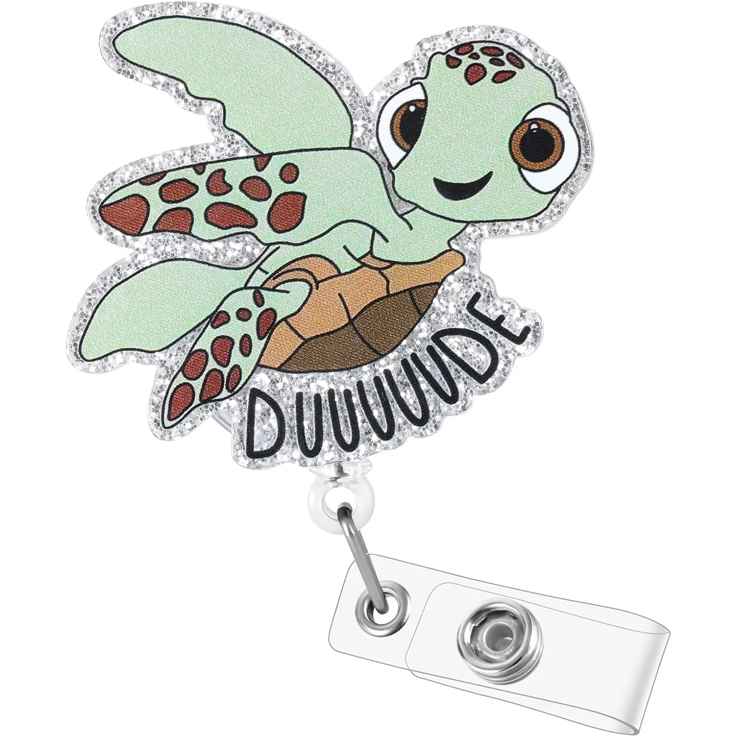 Funny Turtle Nurse Badge Reel, Cute Work Badge Holder with Retractable Clip, Pediatric Badge Buddy, Nursing Student RN LPN CNA MA Medical Worker Teacher Doctor ID Name Badge Clip Accessories