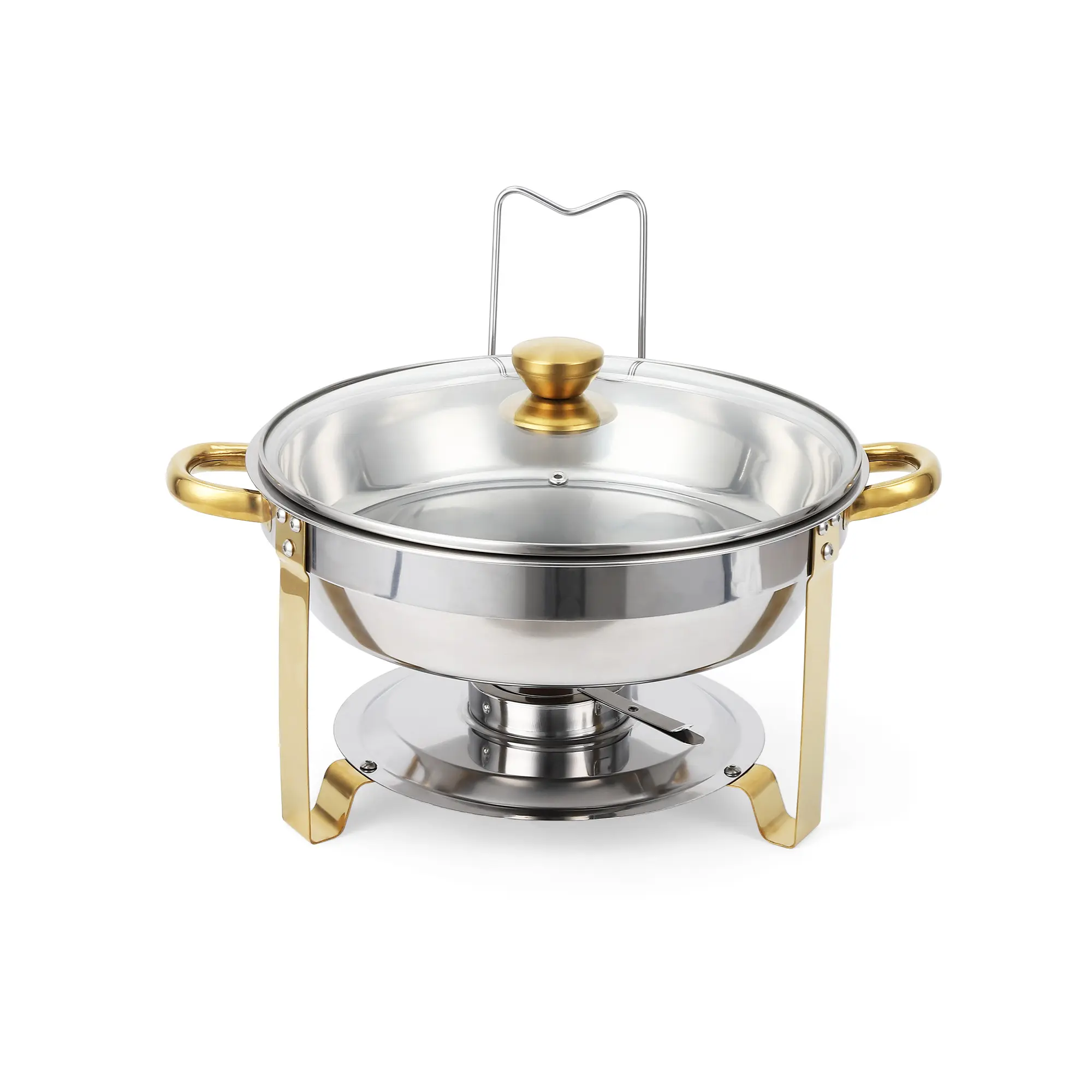 Chafing Dishes for Buffet, 2 Pack Round Stainless Steel Chafing Dish Set, Complete Chafers and Buffet Warmer Sets for Home Parties, Christmas Gatherings, Catering Events