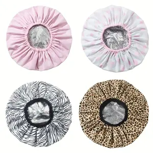 One-piece shower cap and cap, suitable for deep conditioning, made of aluminum foil, ideal for home and salon use, available in four colors