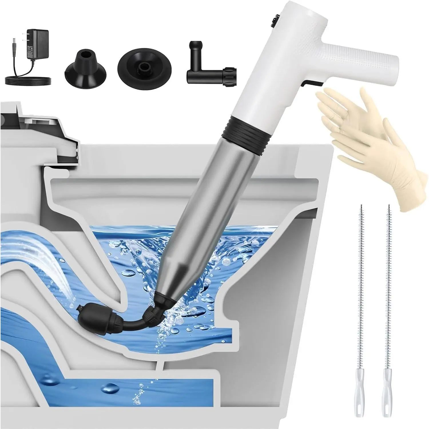 Electric Toilet Plunger,Unclog In  Shot,Remover For Bathroom,Kitchen Pipes Clog,High  Air Plungers For Bathroom Heavy Duty