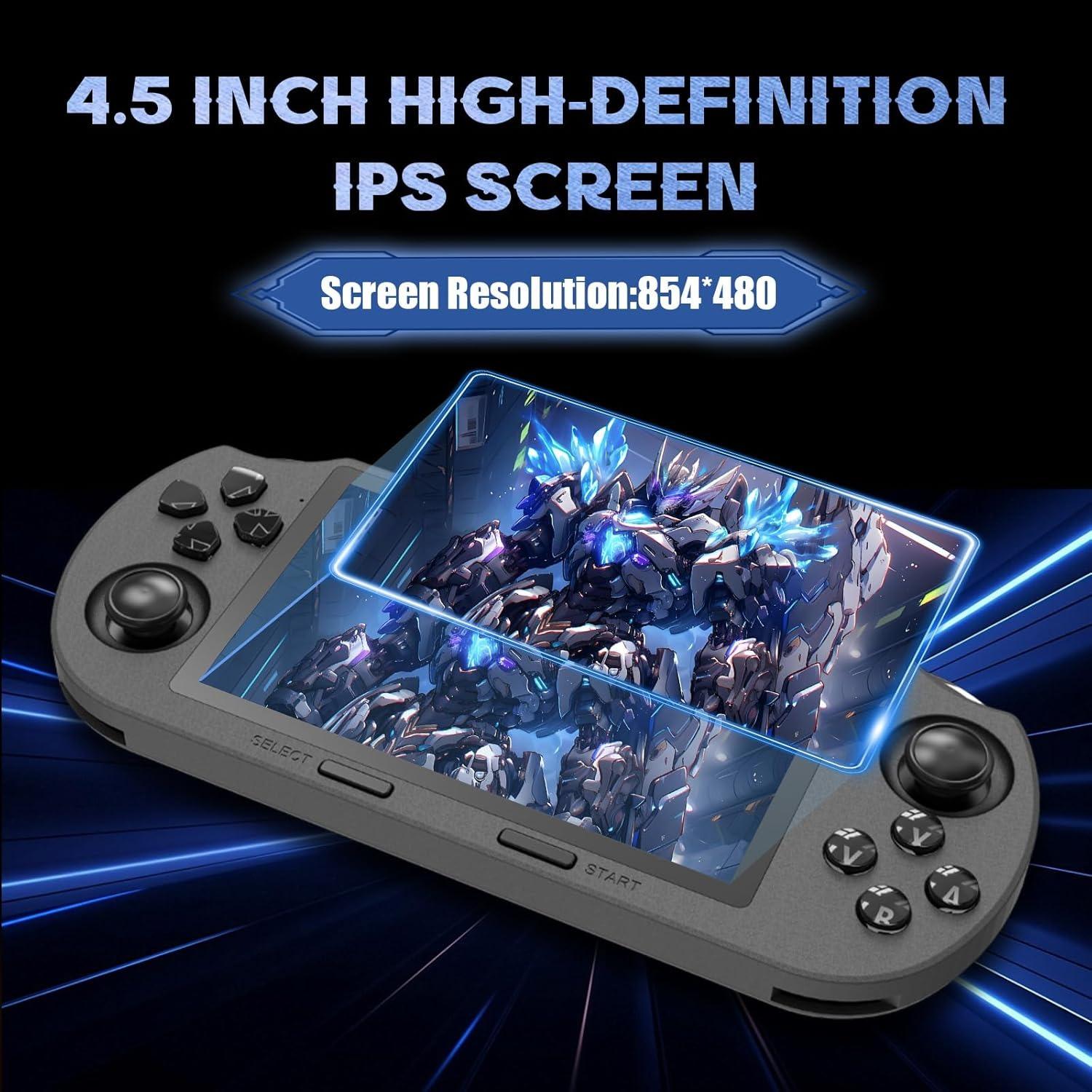Sf3000 Retro Gaming Console 64g Handheld Video Game System, Preloaded 20000+ Retro Games, 4.5 Inch IPS HD Screen and TV Output Support