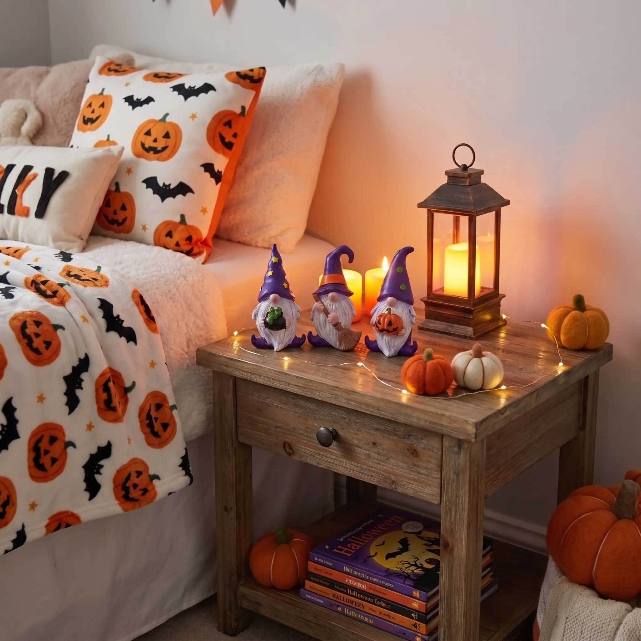 Miniature Witch Gnome Set Mantel Display, 3-Piece Value Pack, Retro Style, Cozy Autumn Vibe, Perfect for Gnome Collectors
