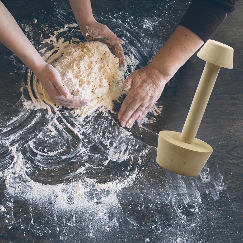 Wooden Tart Tamper, Double-Sided Pie Crust Pastry Mould, Wood Color Tart Shell Maker Tool for Baking