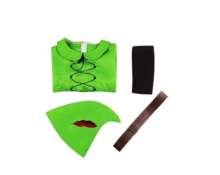 Classic Fairy Tale Inspired Cosplay Outfit Retro Vintage Style Costume for Role Play Dress Up Halloween Party Carnival Stage Performance Comfortable Green Fabric Full Set with Hat for Adults & Kids