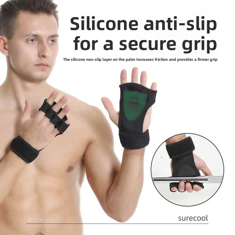 Cycling Outdoor Sports Palm Protection Dumbbell Fitness Men's and Women's Gloves Exercise Silicone Non-slip Adjustable Wrist Palm