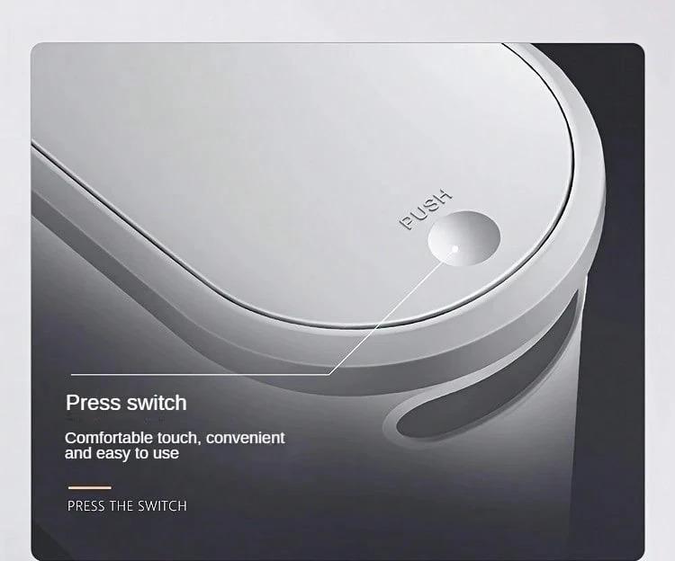 Slim Bathroom Trash Can With Press Top Lids, 2.1 Gallon White Small Trash Can For RV Inside, Plastic Narrow Garbage Can, Rectangular Waste Basket Trash Bin For Bathroom, Bedroom, Office, Kitchen