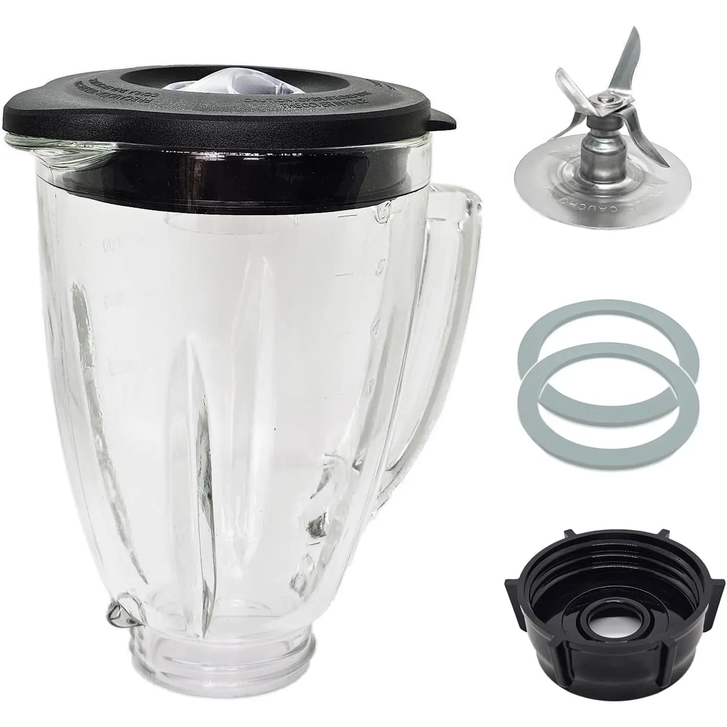 6-Cup Blender Glass Jar with Blade - Blender Parts Replacement Set for Oster Osterizer Classic Series (Does Not Fit Pro, Master or Versa Models)