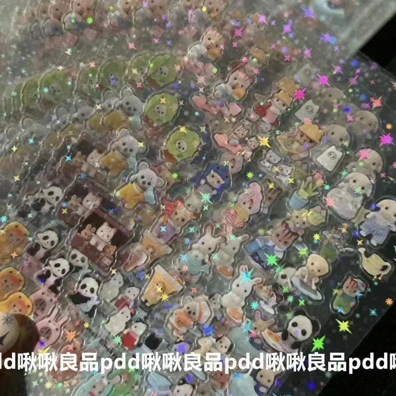 Families Easter Bunny Reindeer Panda Animal Stickers Gift Children's DIY toy stickers Pack Waterproof