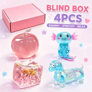 4-Piece Blind Box Malt Sugar Stress Relief Fidget Toys, Creative Slow-Return Squishy, Party Gift, Relaxing and Fun