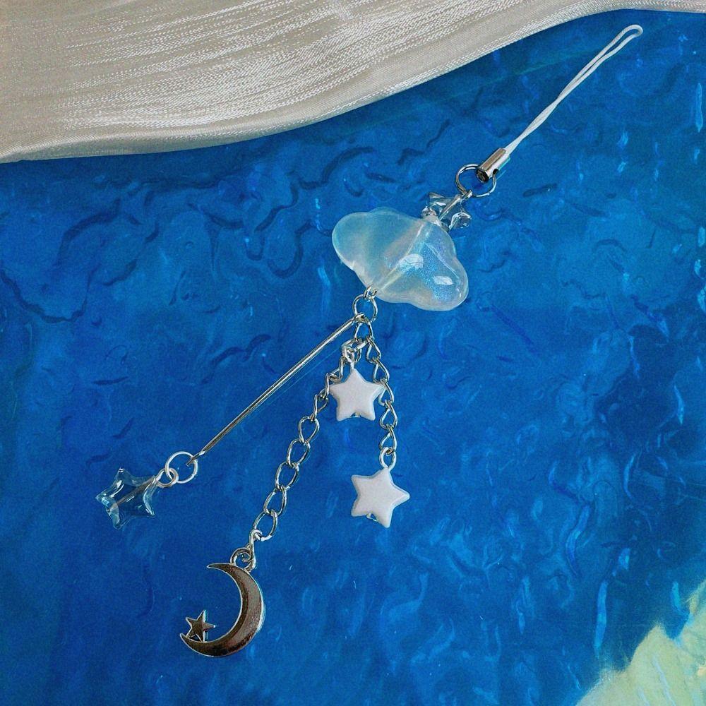 Acrylic Moon Star Phone Charms DIY Handmade Anti-Lost Cloud Phone Chains Chinese Style Ins Mid-Autumn Festival Mobile Strap