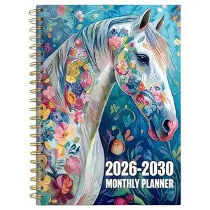 2026-2030 Monthly Planner/Calendar - January 2026 to December 2030, 5-Year Monthly Planner, Colorful Horse-Themed Cover Design Notebook, Yearly Calendar Planning, Monthly Tabs, 60-Month Calendar, 5.5 x 8.3 inches, Thick Paper, Elastic Cover, Durable Doubl