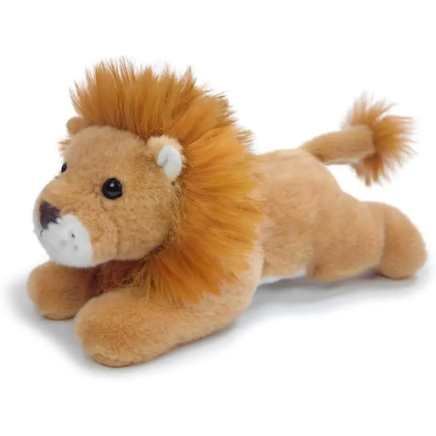 Lion Stuffed Animal for Kids,8 inch Realistic Animal Plush Toy Lying Down Posture Animals,Plush Lion for Boys Girls Adult Birthday Hug Teaching(S-Lion)