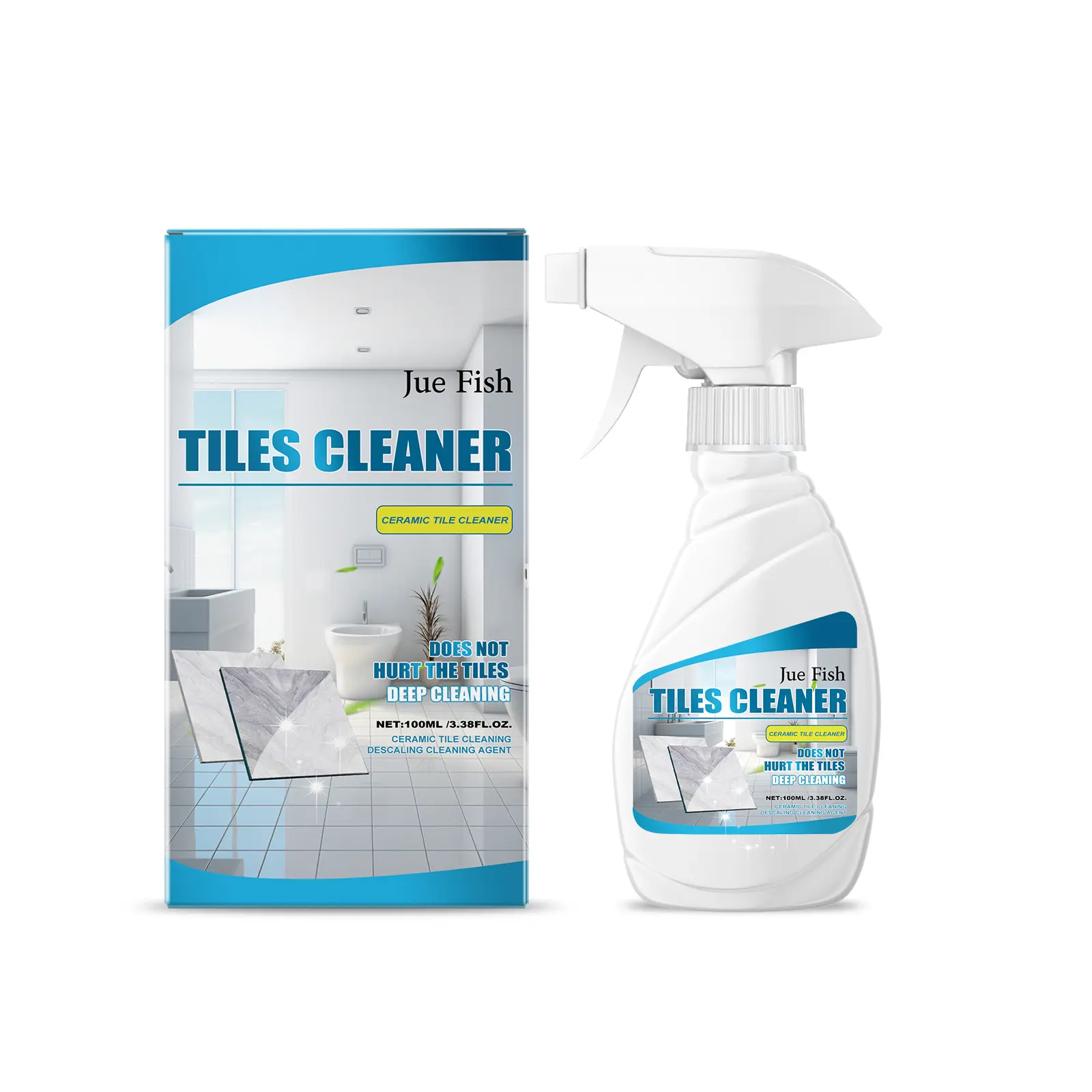 Jue-Fish Tile Cleaner, Bathroom Tile Floor Marble Bright Strong Dirt Remover