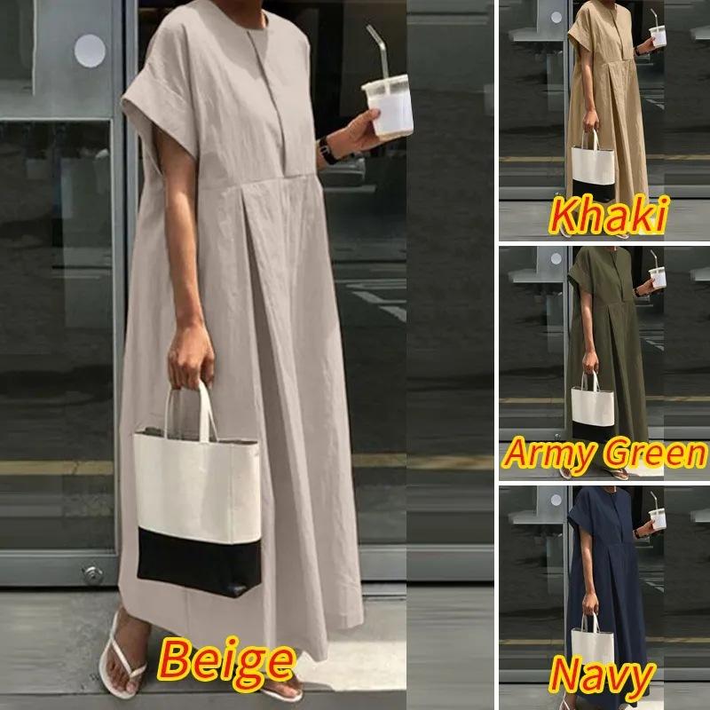 2026 Oversized Maxi Dress for Women Casual Loose Fit Short Sleeve Pleated Dress with Pockets Summer Outfit #   MaxiDress #   OversizedDress #   ShortSleeve #   PleatedDress #   WithPockets #   SummerOutfit #   CasualWear #   Outfit of the Day #   WomensFa