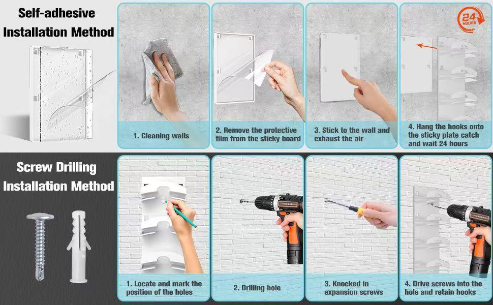 Wall Mounted Hat Organizer Rack Baseball cap multi-layer wall-mounted storage rack, adhesive wall-mounted hat rack, cap and baseball cap holder