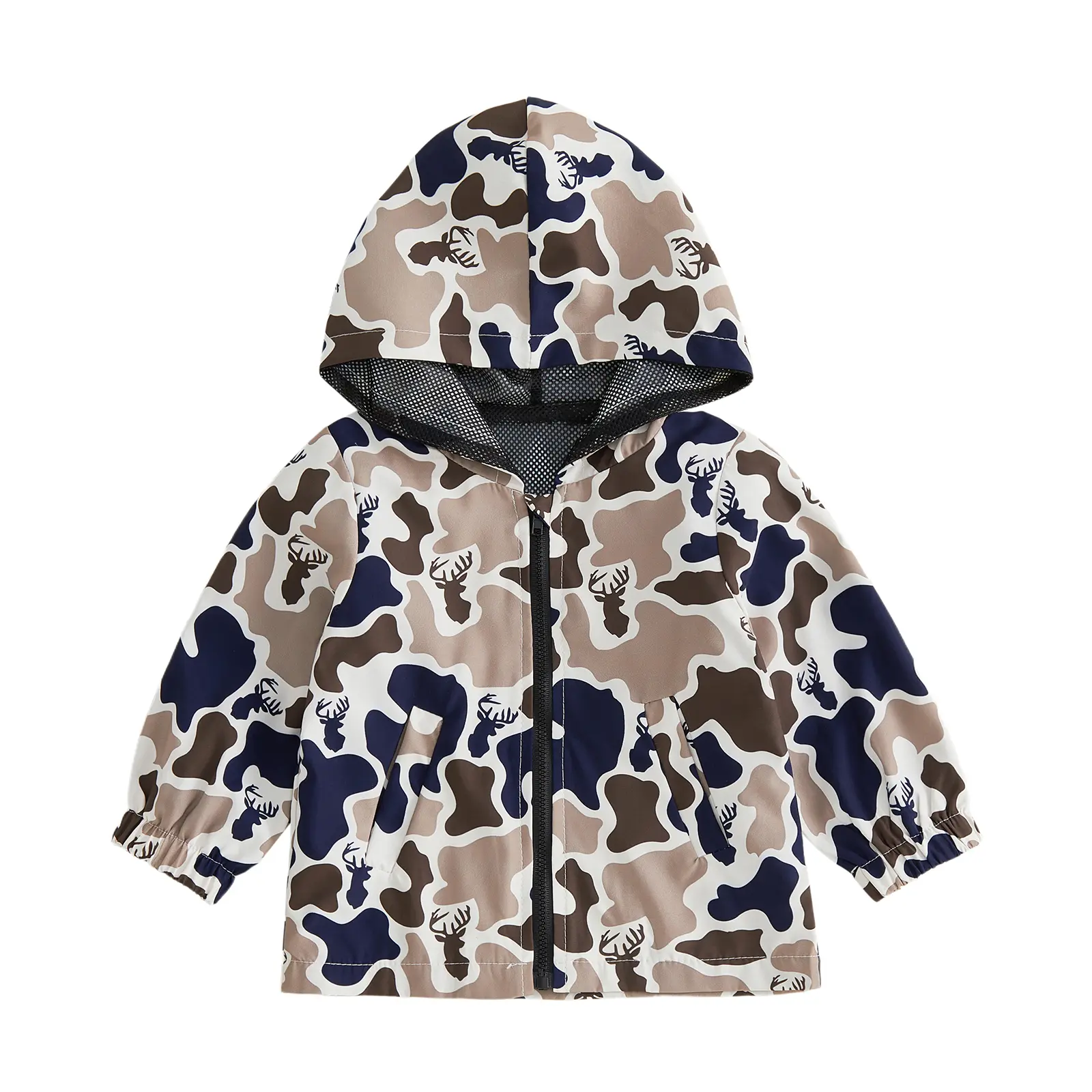 Babamoon Kids Toddler Baby Little Boys Camouflage Coat Spring Autumn Long Sleeve Loose Zip Up Jacket with Pockets Fall Winter Outwear, Polyester, Loose Fit, 0 - 3 Years
