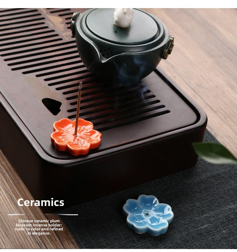 Cherry Blossom Mini Incense Holder & Tray for Sandalwood & Agarwood Sticks - Decorative Design incense stick
