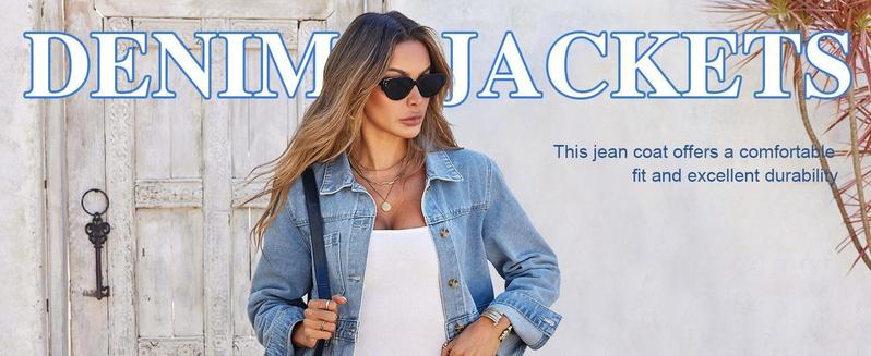 Fessceruna Womens Oversized Denim Jacket Distressed Button Down Boyfriend Jean Jackets 2025 Trendy Shacket