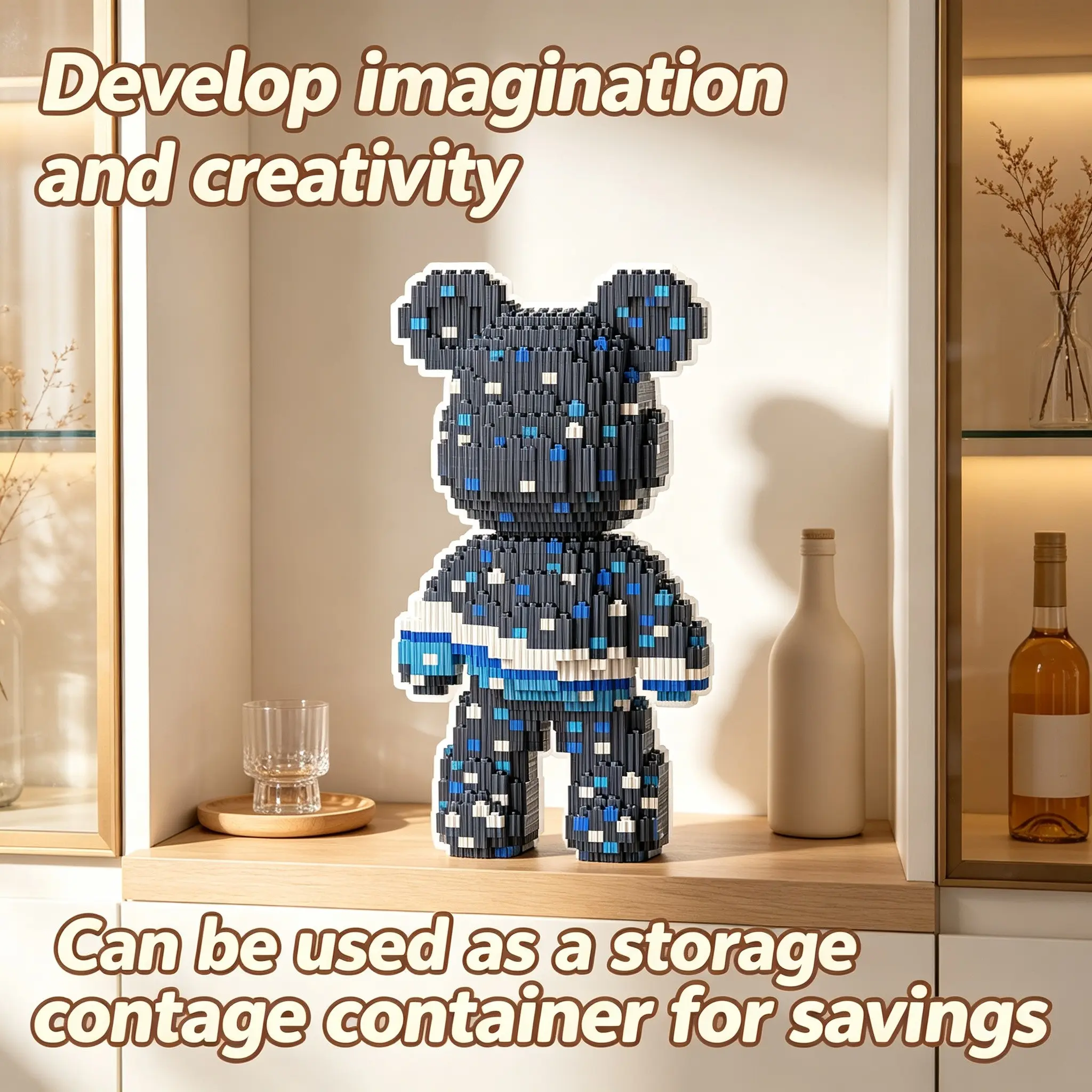 Bj Universe Starry Bear Lucky Bear Building Blocks 3D Puzzle Model, Stress Relief Toy, Indoor Decoration, Birthday Gift, Party Surprise