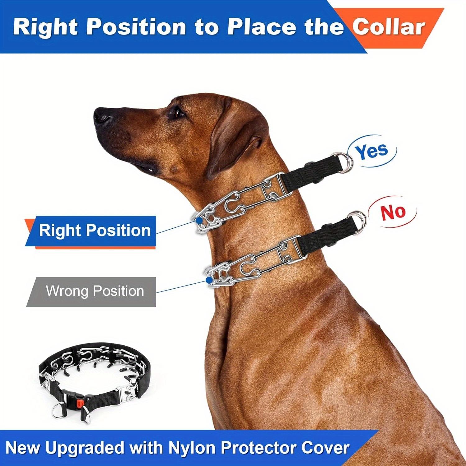 Adjustable Anti-Pull Dog Training Collar with Quick Release Buckle and Metal Spikes - Heavy-Duty Nylon Collar for Small to Large Dogs (Puppies and Adult Dogs) - Barking Control and Traction Obedience Aid, Durable Behavior Correction Collar