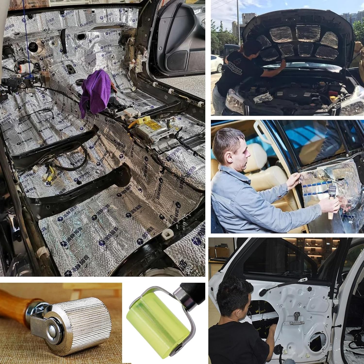 Sound Deadener Roller Set - 5 count Automotive Audio Sound Deadening Tool with Bearings Equipped Seam Roller