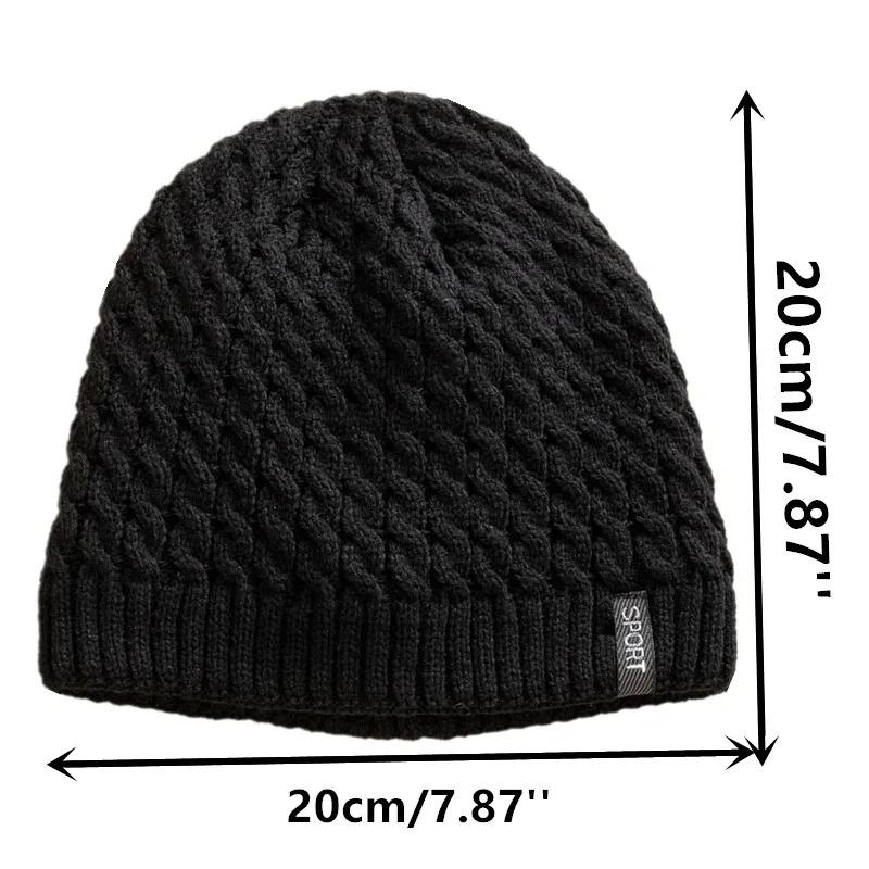 Hot Sale Unisex Casual Winter Hat SPORT Label Twisted Pattern Knitted Hat Winter Cozy Soft Beanie Hats