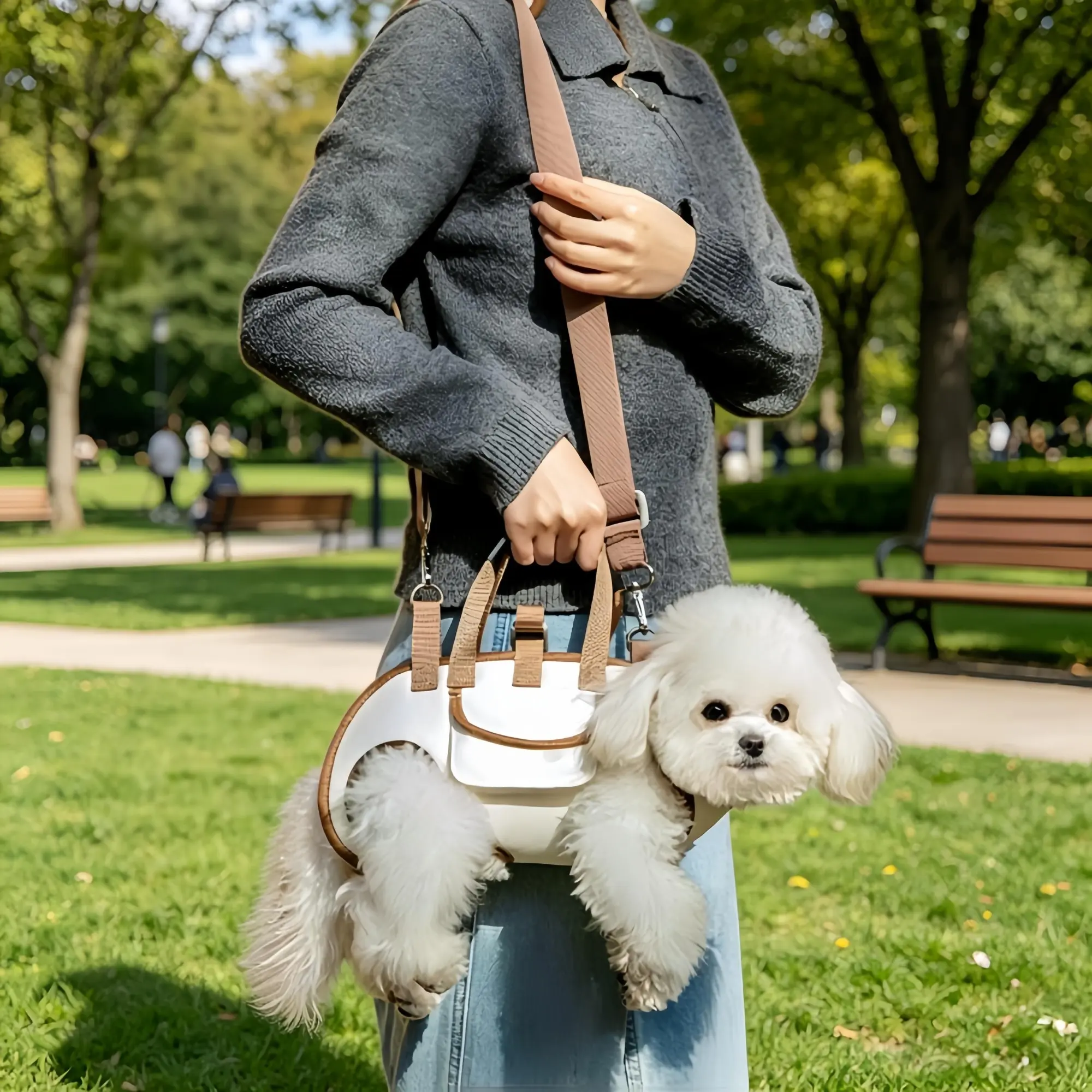 3-in-1 Backpack & Travel System with Carrier Suitable for Cats & Small Dogs, Breathable Mesh Carrier, Adjustable Detachable Safety Leash Combo, Crossbody Carrier for Hiking, Road Trips, Daily Walks - Ergonomic Carrier for Airports, Outdoor Animal Carrier